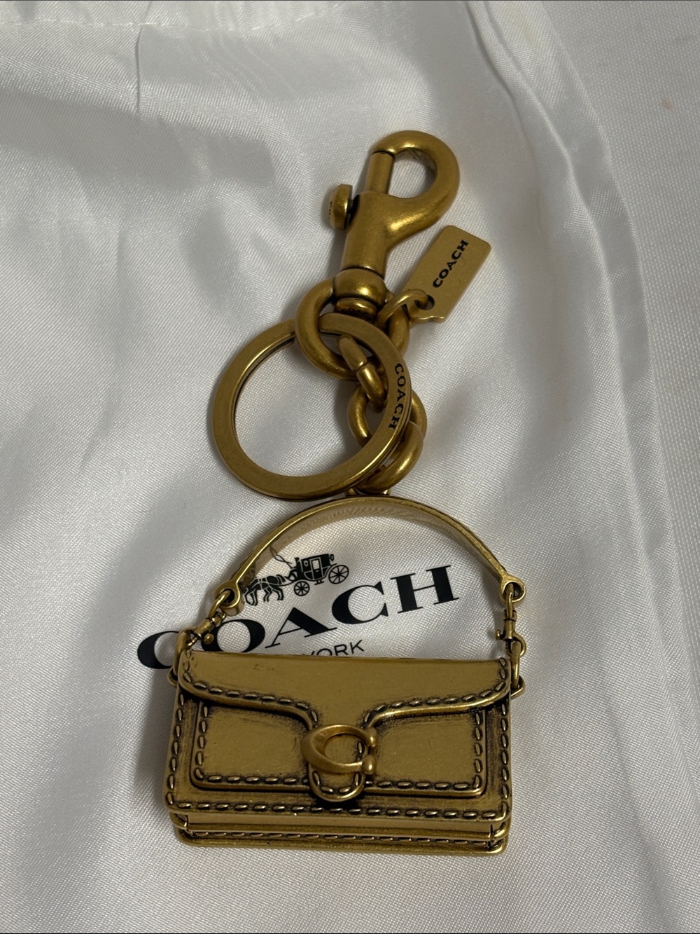 Coach Tabby Brass Purse Charm Keychain - Picture 3 of 4